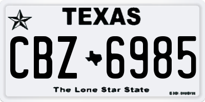 TX license plate CBZ6985
