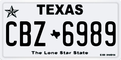 TX license plate CBZ6989