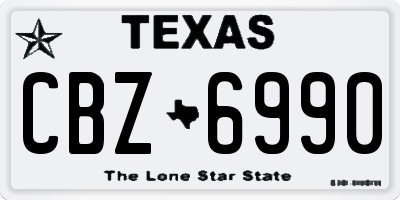 TX license plate CBZ6990