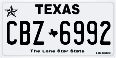 TX license plate CBZ6992