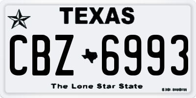 TX license plate CBZ6993