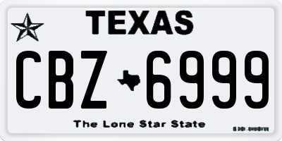 TX license plate CBZ6999