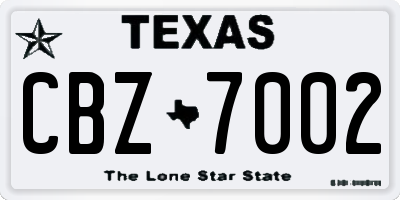 TX license plate CBZ7002