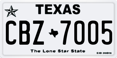 TX license plate CBZ7005