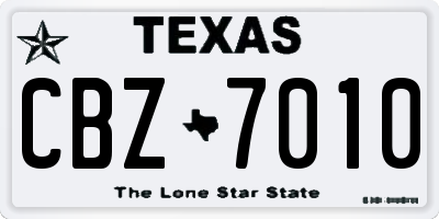 TX license plate CBZ7010