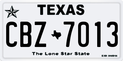 TX license plate CBZ7013