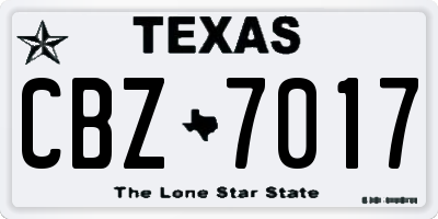 TX license plate CBZ7017