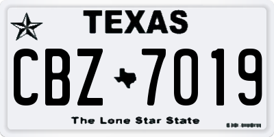 TX license plate CBZ7019