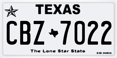 TX license plate CBZ7022