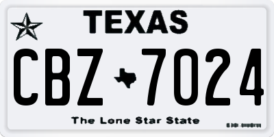 TX license plate CBZ7024