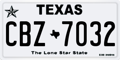 TX license plate CBZ7032