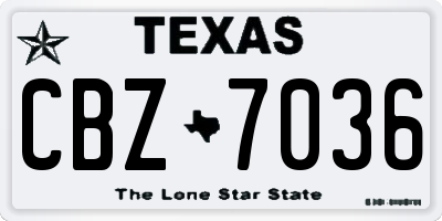 TX license plate CBZ7036