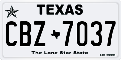 TX license plate CBZ7037
