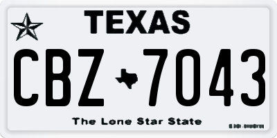TX license plate CBZ7043