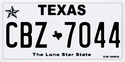 TX license plate CBZ7044