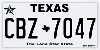 TX license plate CBZ7047