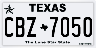 TX license plate CBZ7050