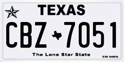TX license plate CBZ7051