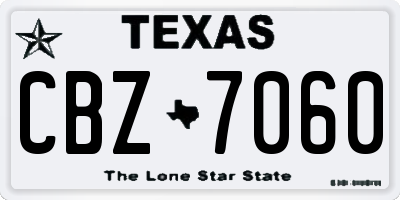TX license plate CBZ7060