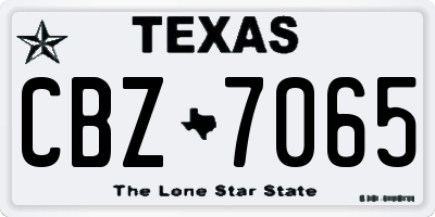 TX license plate CBZ7065