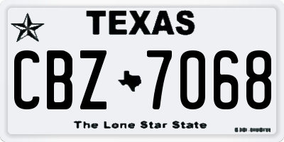 TX license plate CBZ7068