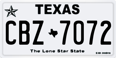 TX license plate CBZ7072