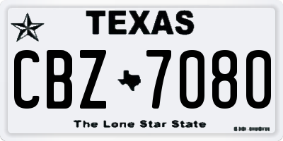 TX license plate CBZ7080