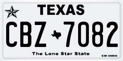 TX license plate CBZ7082