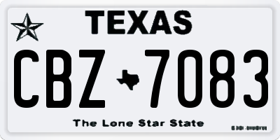 TX license plate CBZ7083