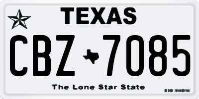 TX license plate CBZ7085