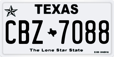 TX license plate CBZ7088