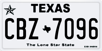 TX license plate CBZ7096