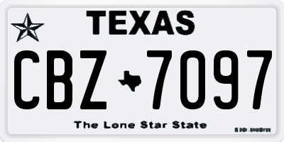 TX license plate CBZ7097