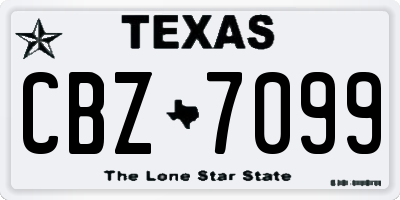 TX license plate CBZ7099
