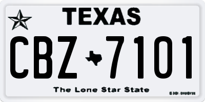 TX license plate CBZ7101