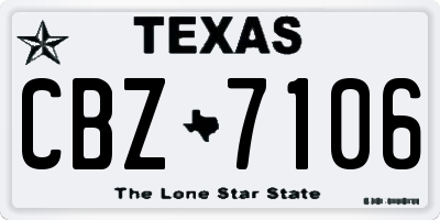 TX license plate CBZ7106