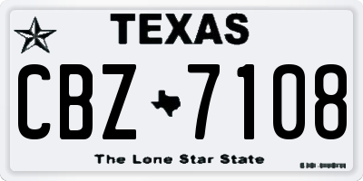 TX license plate CBZ7108