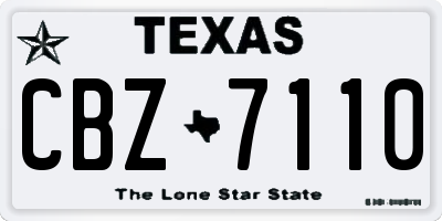 TX license plate CBZ7110