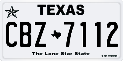 TX license plate CBZ7112