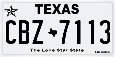 TX license plate CBZ7113