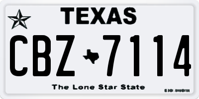 TX license plate CBZ7114