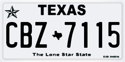 TX license plate CBZ7115
