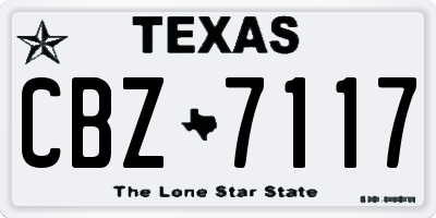 TX license plate CBZ7117