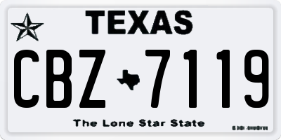 TX license plate CBZ7119