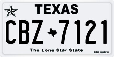 TX license plate CBZ7121