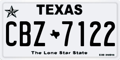 TX license plate CBZ7122