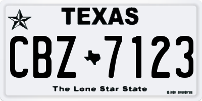 TX license plate CBZ7123