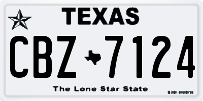 TX license plate CBZ7124