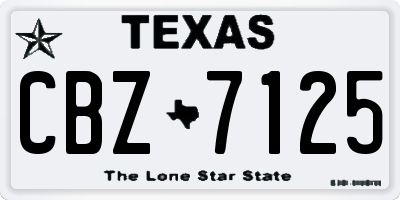 TX license plate CBZ7125
