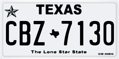 TX license plate CBZ7130